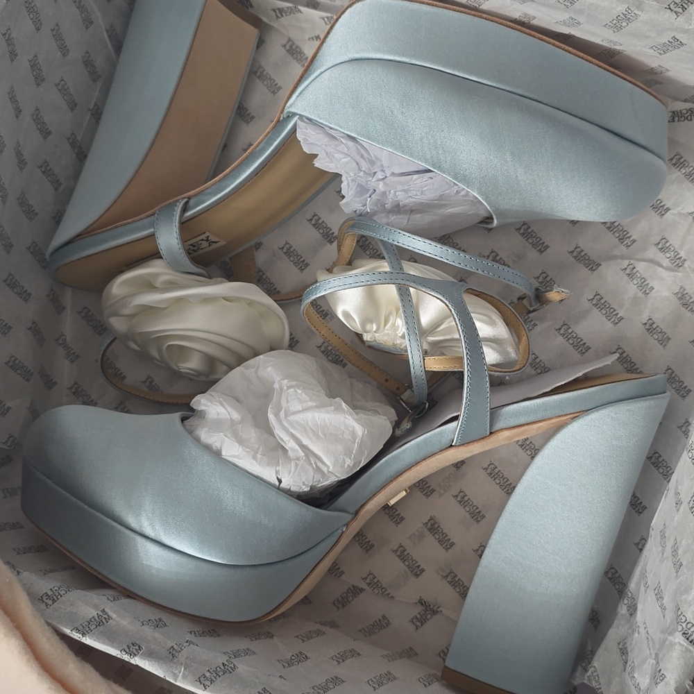 Badgley Mischka Janessa Rosette Platform Heels - Picture 6 of 9